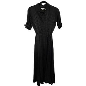 Calvin Klein Button Down Maxi Dress Black Size 8